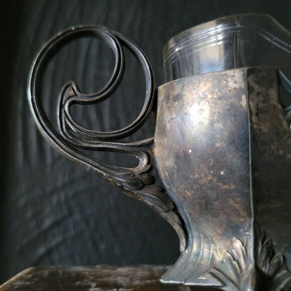 Antique Silverplate Art Nouveau Jardinière w/Glass Insert, WMF c.1900-1910 *Read - Picture 5 of 16